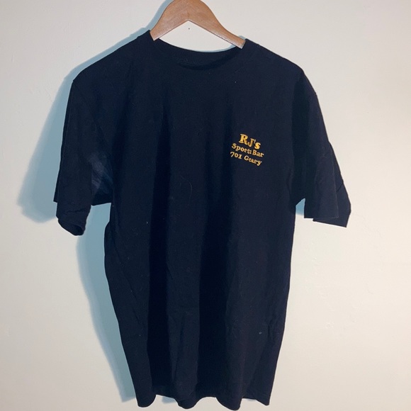 🍻⛩ RJ's Sports Bar 701 Geary Blue T-Shirt Rare Large Dive Bar San Francisco ⛩🍺 - Picture 1 of 9